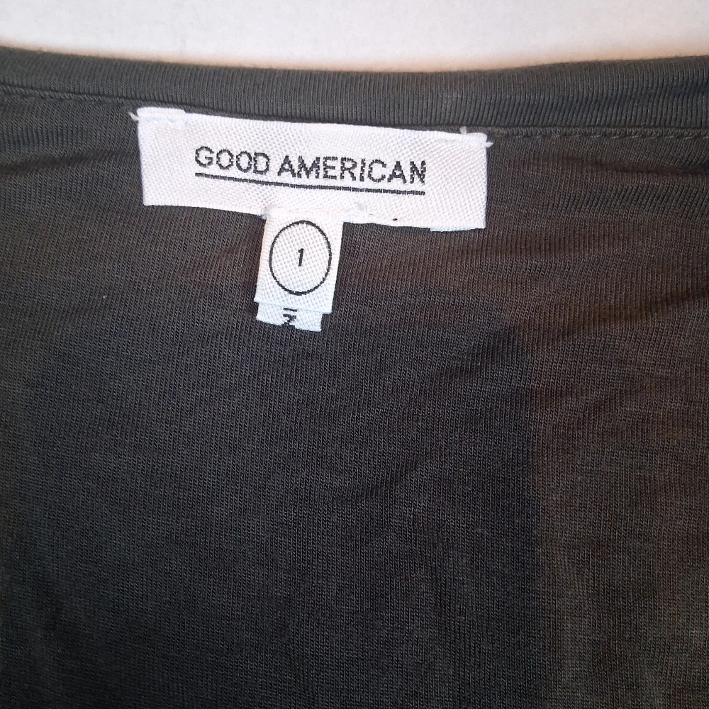 Good American Good Body Power Shoulder Thong Bodysuit Size 1 Hunter Green - Picture 3 of 6